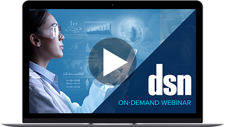 2025 Pharmacy Transformation Outlook dsn On-demand webinar on a screen with a play icon