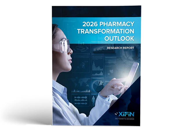 White paper visual of the cover page titled: 2026 Pharmacy Transformation Outlook Report